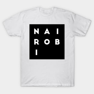 Nairobi | Black square letters T-Shirt